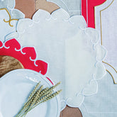 Tessuti Ivory Round Placemats with White Stitching - Set of 4